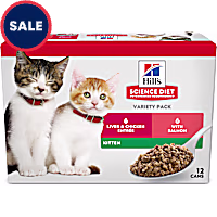 Hill's Science Diet Kitten Liver & Chicken and Savory Salmon Canned Cat Food Variety Pack