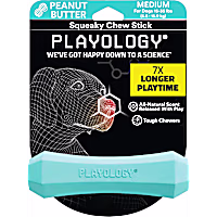 Playology Squeaky Chew Stick Peanut Butter Dog Toy