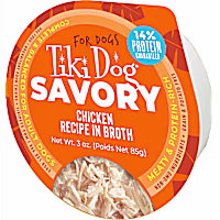 Tiki Dog Savory Chicken Recipe in Broth Dog Food