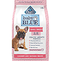 Blue Buffalo Baby Blue Healthy Growth Formula with DHA, Chicken and Oatmeal Recipe Natural Small Breed Puppy Dry Food
