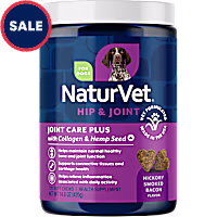 NaturVet Hickory Smoked Bacon Flavor, Joint Care Plus with Hemp Seed Hip & Joint Supplement for Dogs