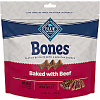 Blue Buffalo Bones Natural Crunchy Biscuits Mini Beef Dog Treats