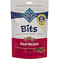 Blue Buffalo Bits Made with Natural Ingredients & Enhanced with DHA Soft Dog Treats for Training
