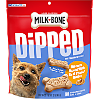 Milk-Bone Peanut Buttery Dipped Dog Biscuits with Jif Peanut Butter Dog Treats
