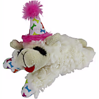 Multipet Pink Happy Birthday Mini Lamb Chop Dog Toy