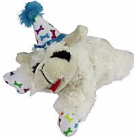 Multipet Blue Happy Birthday Mini Lamb Chop Dog Toy