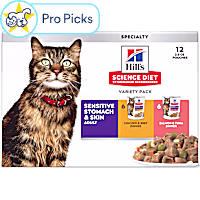 Hill's Science Diet Adult Sensitive Stomach & Sensitive Skin Chicken-Beef, Tuna-Salmon Wet Cat Food Variety