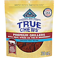 Blue Buffalo True Chews Made in the USA with Natural Ingredients, Steak Premium Grillers Dog Treats