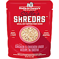 Stella & Chewy's Shredrs Cage Free Chicken & Chicken Liver Recipe in Broth Wet Dog Food