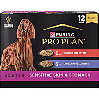Purina Pro Plan Sensitive Skin and Stomach, Salmon and Rice and Lamb and Oat Meal Wet Dog Food Variety Pack