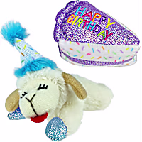 Multipet International Birthday Lamp Chop and Cake slice Cat Toy