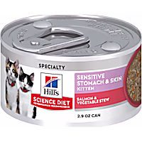 Hill's Science Diet Kitten Sensitive Stomach & Sensitive Skin Salmon & Vegetable Stew Wet Cat Food