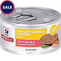 Hill's Science Diet Adult Urinary Hairball Control Vegetable & Salmon Stew Wet Cat Food