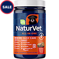 NaturVet All-In-One Senior Daily Care Multi-Benefit Soft Chew Supplements with 8-in-1 Support