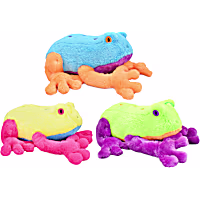 Multipet International Jumbo Bright Colored Frog Dog Toy Assorted