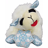 Multipet International Holiday Lamb Chop Holding a Snowflake Dog Toy
