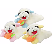 Multipet International Lamb Chop Holding a Carrot Assorted Colors 6" Dog Toy