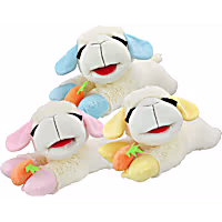 Multipet International Jumbo Lamb Chop Holding a Carrot Assorted Colors Dog Toy