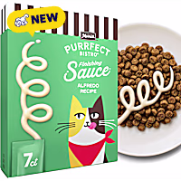 Merrick Purrfect Bistro Alfredo Recipe Sauce Wet Cat Treats, Delicious for Snacking or Cat Food Topper