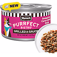 Merrick Purrfect Bistro Braised Pork, Carrot and Barley Recipe Grilled Gravy High Protein Wet Cat Food