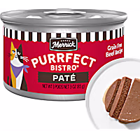 Merrick Purrfect Bistro Grain Free Premium High Protein Beef Recipe Soft Canned Pate Adult Wet Cat Food