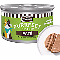 Merrick Purrfect Bistro Grain Free Premium High Protein Turkey Recipe Soft Canned Pate Adult Wet Cat Food