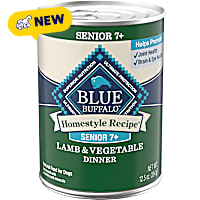 Blue Buffalo Homestyle for Senior 7+ Dogs, Lamb Recipe Senior 7+ Lamb & Vegetable Dinner Wet Dog Food