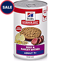 Hill's Science Diet Senior 7+ Beef & Barley Entree Canned Wet Dog Food