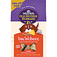 Old Mother Hubbard by Wellness Classic Bac'N'Cheez Natural Large Oven-Baked Biscuits Dog Treats