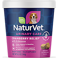 NaturVet Bacon & Chicken Flavor, Cranberry Relief Urinary Care Supplements for Dogs