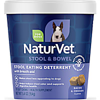 NaturVet Bacon and Chicken Flavor Stool Eating Deterrent Stool & Bowel Supplement for Dogs