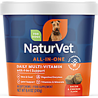 NaturVet Bacon and Chicken Flavor, Daily Multi-Vitamin All-In-One Supplements for Dogs