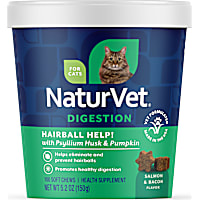 NaturVet Salmon and Bacon Flavor, Hairball Help! Digestion Supplements for Cats
