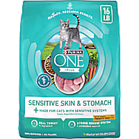 Purina ONE +Plus Sensitive Skin and Stomach Formula Natural Dry Cat Food