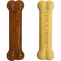 Nylabone Puppy Chew & Dura Chew Peanut Butter Bone Twin Pack Dog Toy