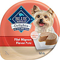 Blue Buffalo Delights Filet Mignon Pate Small Breed Natural Wet Dog Food