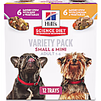 Hill's Science Diet Adult Small & Mini Chicken & Vegetables, Beef Canned Wet Dog Food Variety Pack