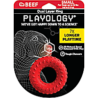 Playology Dual Layer Ring Beef Dog Toy