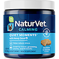 NaturVet Salmon and Bacon Flavor, Quiet Moments with Hemp Seed Calming Supplement for Cats