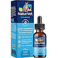 NaturVet Bacon Flavor, Quiet Moments with Hemp Seed Oil Calming Supplement Drops for Dogs & Cats