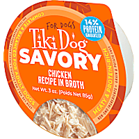 Tiki Dog Savory Chicken Recipe in Broth Dog Food