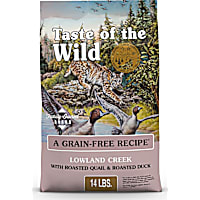 Taste of the Wild Lowland Creek All Life Stages High Protein Grain-Free Recipe, Roasted Quail & Roasted Duck Dry Cat Food