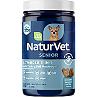 NaturVet Hickory Smoked Bacon Flavor, Advanced 5-In-1 Senior Supplement for Dogs