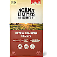 ACANA Beef & Pumpkin Recipe Singles Limited Ingredient Grain Free High Protein Dry Dog Food