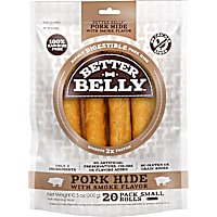 Better Belly Pork Hide Rolls With Smoke Flavor Small, Digestible Pork Hide For Dogs
