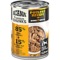 ACANA Grain Free, Premium Chunks, Poultry Recipe in Bone Broth Wet Dog Food