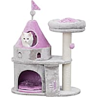 TRIXIE Gray/Pink My Kitty Darling Cat Castle Condo