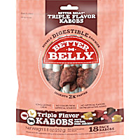 Better Belly Triple Flavor Kabobs Long-lasting Dog Chews with Chicken