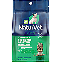 NaturVet Hickory Smoked Bacon Flavor, 45 Scoopable Tiny Bites Advanced Probiotics & Enzymes Supplements for Dogs