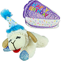 Multipet International Birthday Lamp Chop and Cake slice Cat Toy